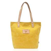 Leather Handle Cotton Bag Canvas Shoulder Tote Bag