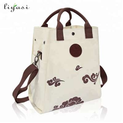 Custom fashion single cotton canvas shoulder bag with short handles